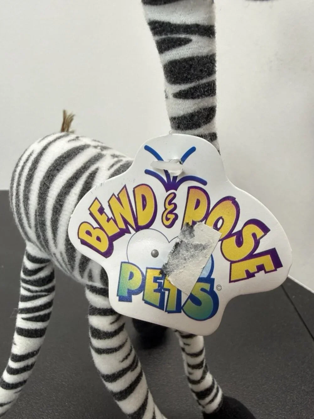 1996 Toy Concepts Zebra Bend & Pose Pets Poseable Bendable Plush 10